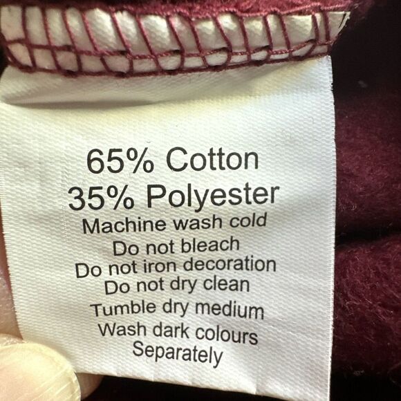 Oxford University Hoodie Mens Small‎ Red Maroon Pullover Sweatshirt College Y2K - Picture 7 of 8